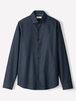 Slim-Fit Denim-Like Jacquard Dress Shirt
