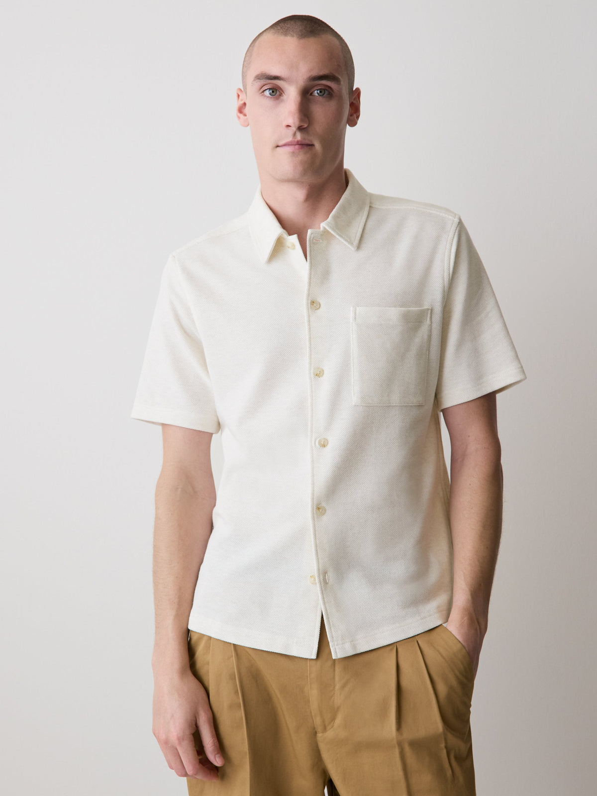 Slim-Fit Short-Sleeve Piqué-Knit Shirt