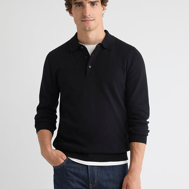 Long-Sleeve Polo Sweater