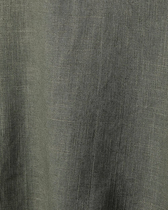 Linen Long-Sleeve Popover Blouse
