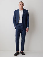 Blue Tailored-Fit Wool Suit Pant