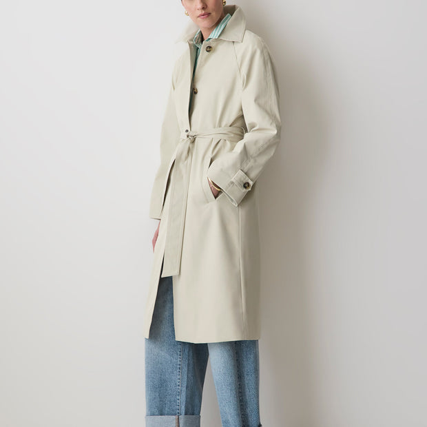 Twill Trench Coat with Removable Belt
