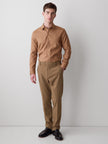 Slim-Fit Solid Twill Dress Shirt