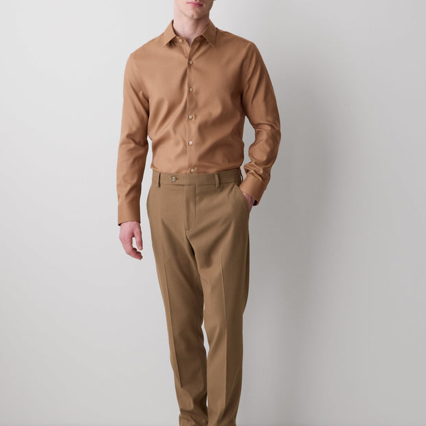 Slim-Fit Solid Twill Dress Shirt