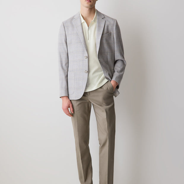 Short-Sleeve Ribbed Half-Zip Polo