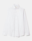 White Slim-Fit Dress Shirt with Micro Dots