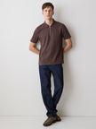 Short-Sleeve Ribbed Half-Zip Polo