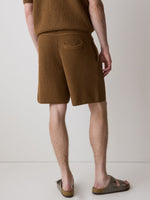 Textured Sweater Short with Elastic Waistband