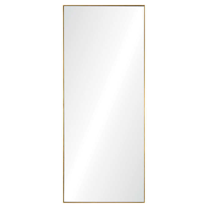 Portland Rectangular Leaning Mirror with Gold Frame