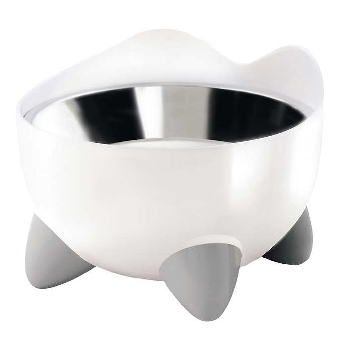 Catit Pixi Fountain with Stainless Steel Top and Catit Pixi Dish, White with 6 Filters