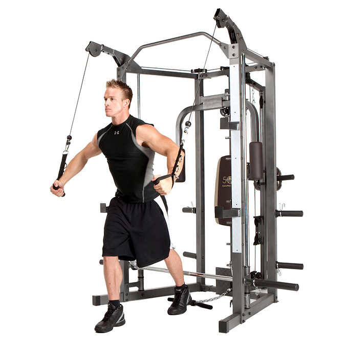 Marcy Combo Smith Cage Machine with Workout Bench and Weight Bar
