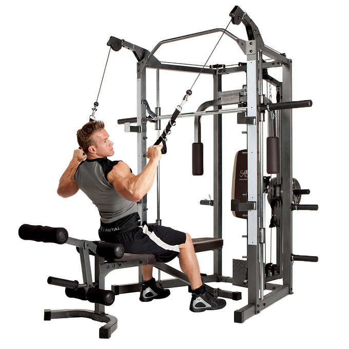 Marcy Combo Smith Cage Machine with Workout Bench and Weight Bar
