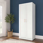 Bush Furniture Hampton Heights Tall Storage Cabinet with Doors and Shelves