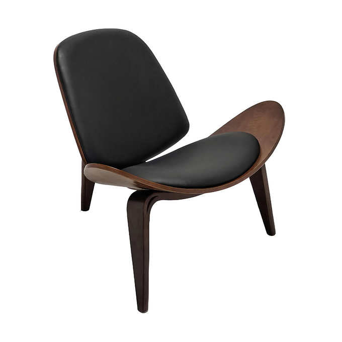 Shell Contemporary Top Grain Leather Chair