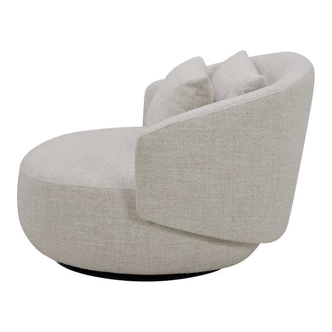 Spin Beige Round Fabric Chair