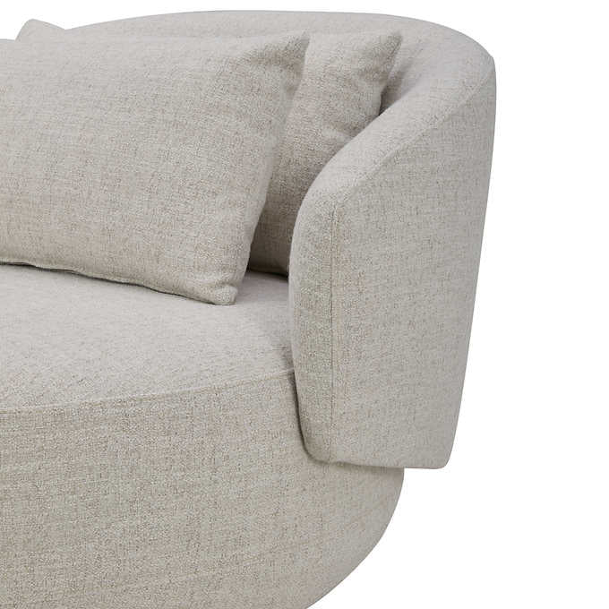 Spin Beige Round Fabric Chair