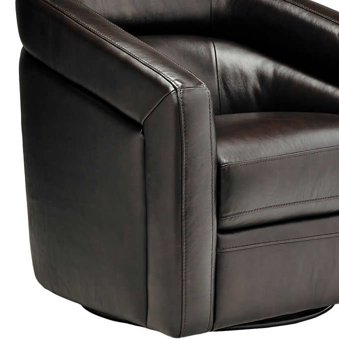 Paul Top-grain Leather Swivel Chair