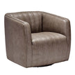 Kian Modern Top Grain Leather Swivel Chair