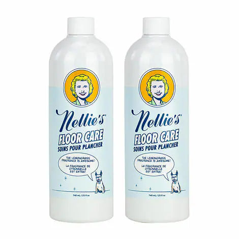 Nellie’s Floor Care Cleaner, Lemongrass Scent, 2 x 740 ml (25 oz)