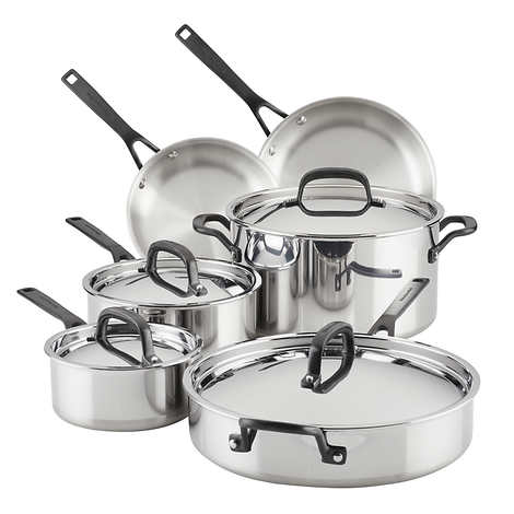 5-Ply Clad Stainless Steel Cookware Set, 10-piece