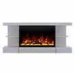 ActiveFlame Home Décor Series Fireplace with Floating Mantel Shelf, Classic Grey Wood Finish