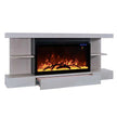 ActiveFlame Home Décor Series Fireplace with Floating Mantel Shelf, Classic Grey Wood Finish