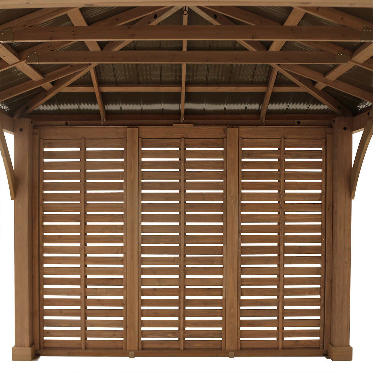 Yardistry 3.7 m (12 ft.) Cedar Privacy Wall for Gazebo