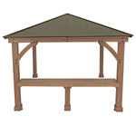 Yardistry 3.6 m (12 ft.) Cedar Gazebo Bar Counter