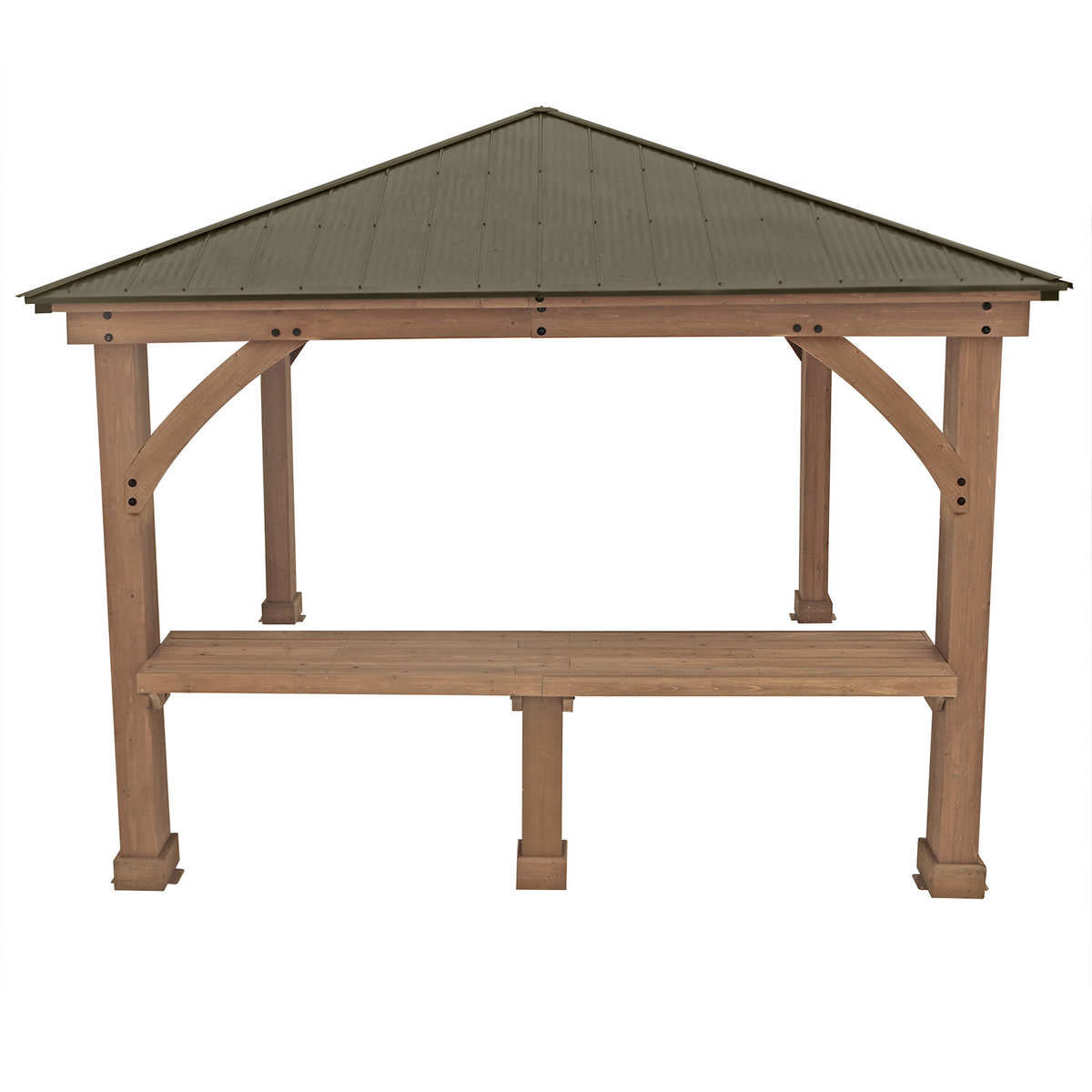 Yardistry 3.6 m (12 ft.) Cedar Gazebo Bar Counter
