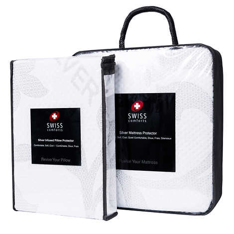 Swiss Comforts Waterproof Silver Mattress & Pillow Protector Set