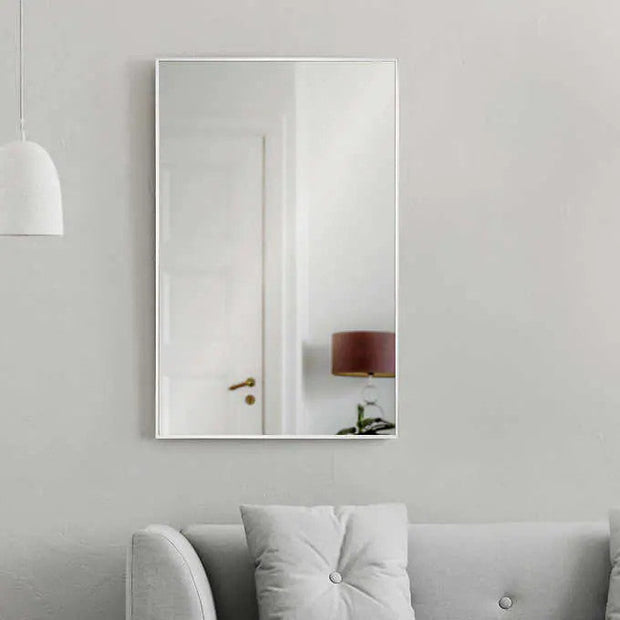Mallory Rectangular Mirror with Polished Stainless-steel Frame