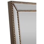 Rectangular Mirror with Beaded Frame and Antique Brass Finish
