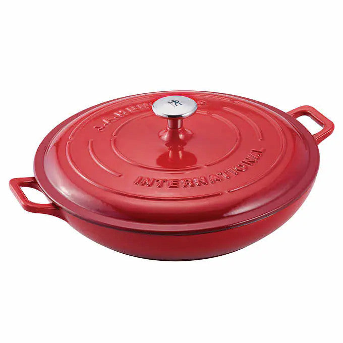HENCKELS Enameled Red Cast Iron Braiser with High-domed Lid, 30 cm (12 in.)
