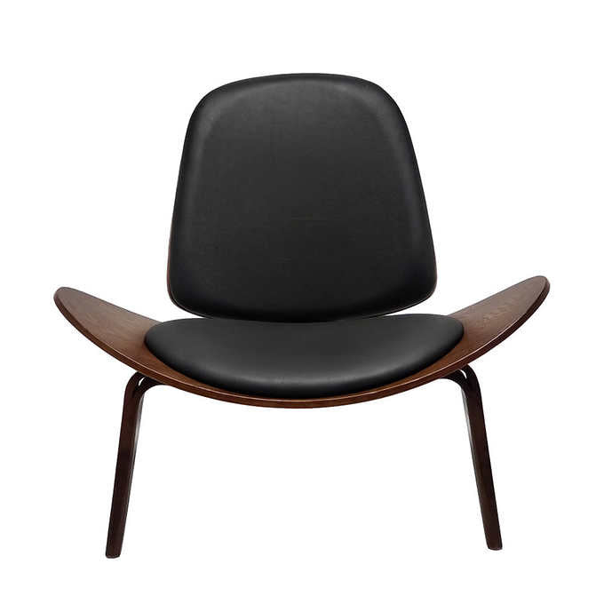 Shell Contemporary Top Grain Leather Chair