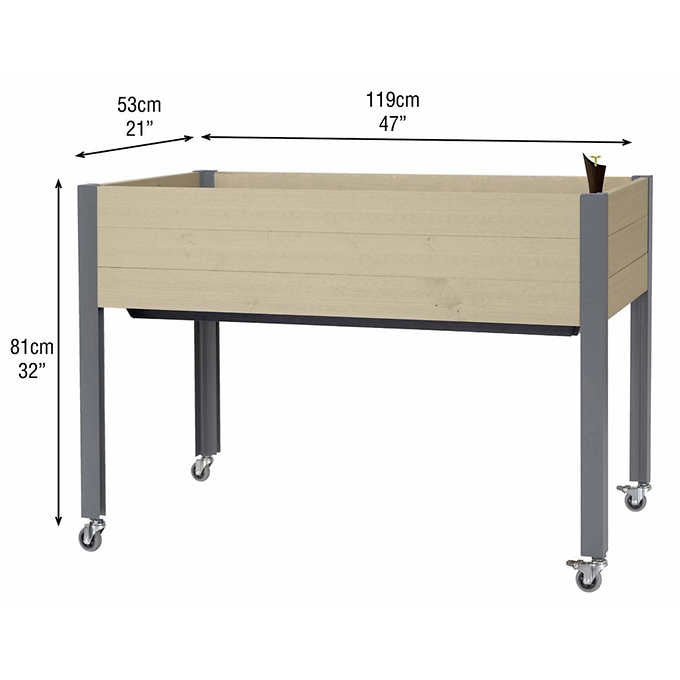 CedarCraft Self-watering Elevated Planter 21 in. × 47 in. × 32 in., Palmetto