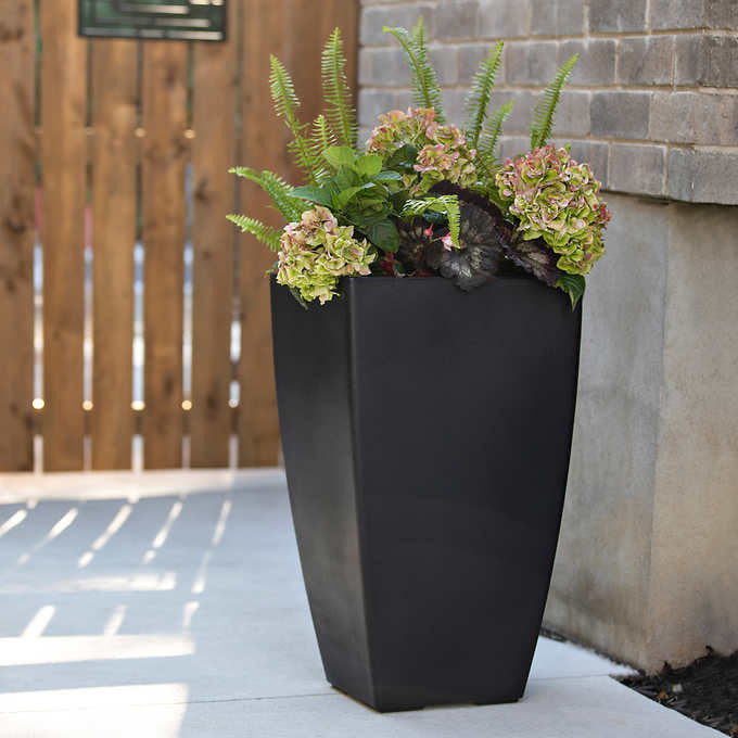 Kobi 26in Tall Planter - Black