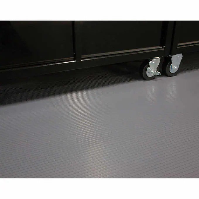 G-Floor Slate Grey Ribbed Tread Roll Out Flooring, 7.5 ft. × 17 ft.