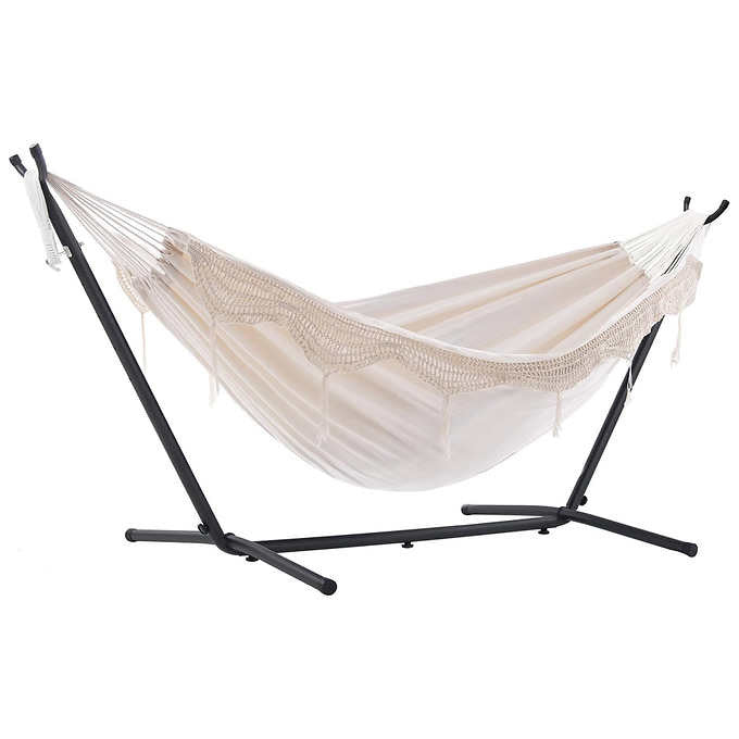 Vivere Cotton Hammock with Steel Frame and Premium Carry Bag (9 ft)