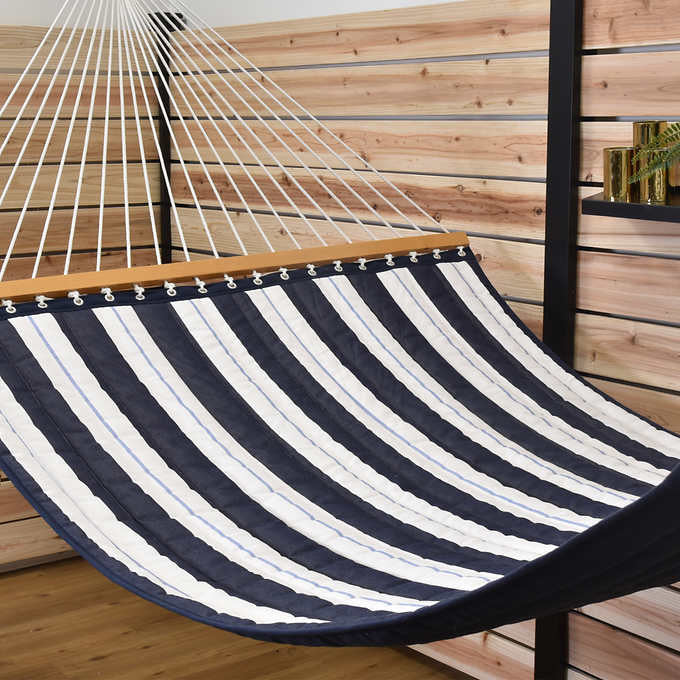 Vivere Sunbrella Quilted Double Hammock with Spreader Bar