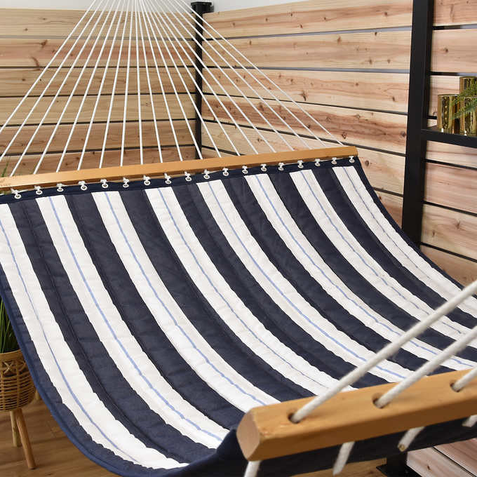 Vivere Sunbrella Quilted Double Hammock with Spreader Bar