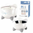 Catit Pixi Fountain with Stainless Steel Top and Catit Pixi Dish, White with 6 Filters