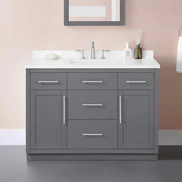 OVE Decors Kaya 48 in. Vanity in Dark Charcoal with Engineered Stone Top