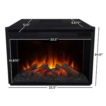 Real Flame Tracey Grand 84 in. Black Media Console Fireplace