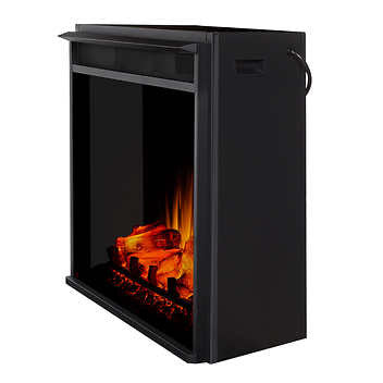 Real Flame Tracey Grand 84 in. Black Media Console Fireplace