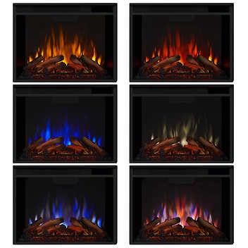 Real Flame Tracey Grand 84 in. Black Media Console Fireplace