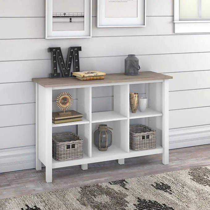 Mayfield 6 Cube Bookcase with 2-Tone Shiplap Finish