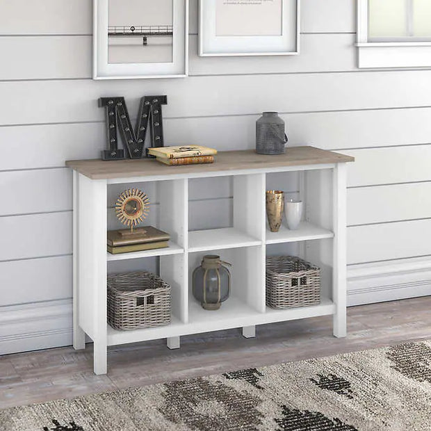 Mayfield 6 Cube Bookcase with 2-Tone Shiplap Finish