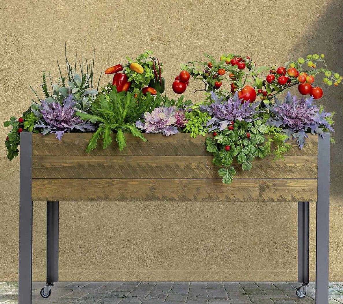 CedarCraft 81 cm (32 in.) Self-watering Elevated Planter with Greenhouse and Cover