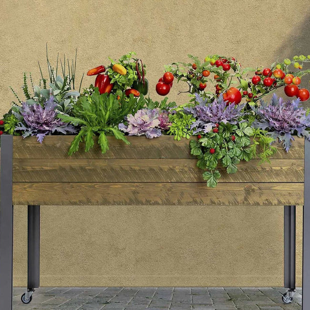 CedarCraft 81 cm (32 in.) Self-watering Elevated Planter with Greenhouse and Cover