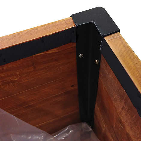 Grapevine Urban Garden Raised Planter, Recycled Wood and Metal, with Shelf